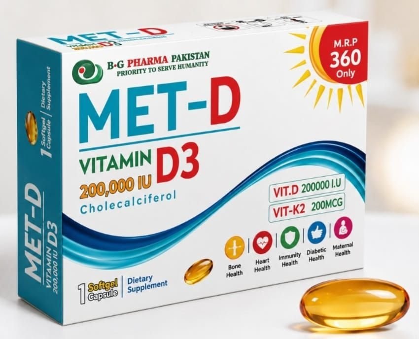 Met-D — Vitamin D3 200,000 IU (Cholecalciferol) + Vitamin K2